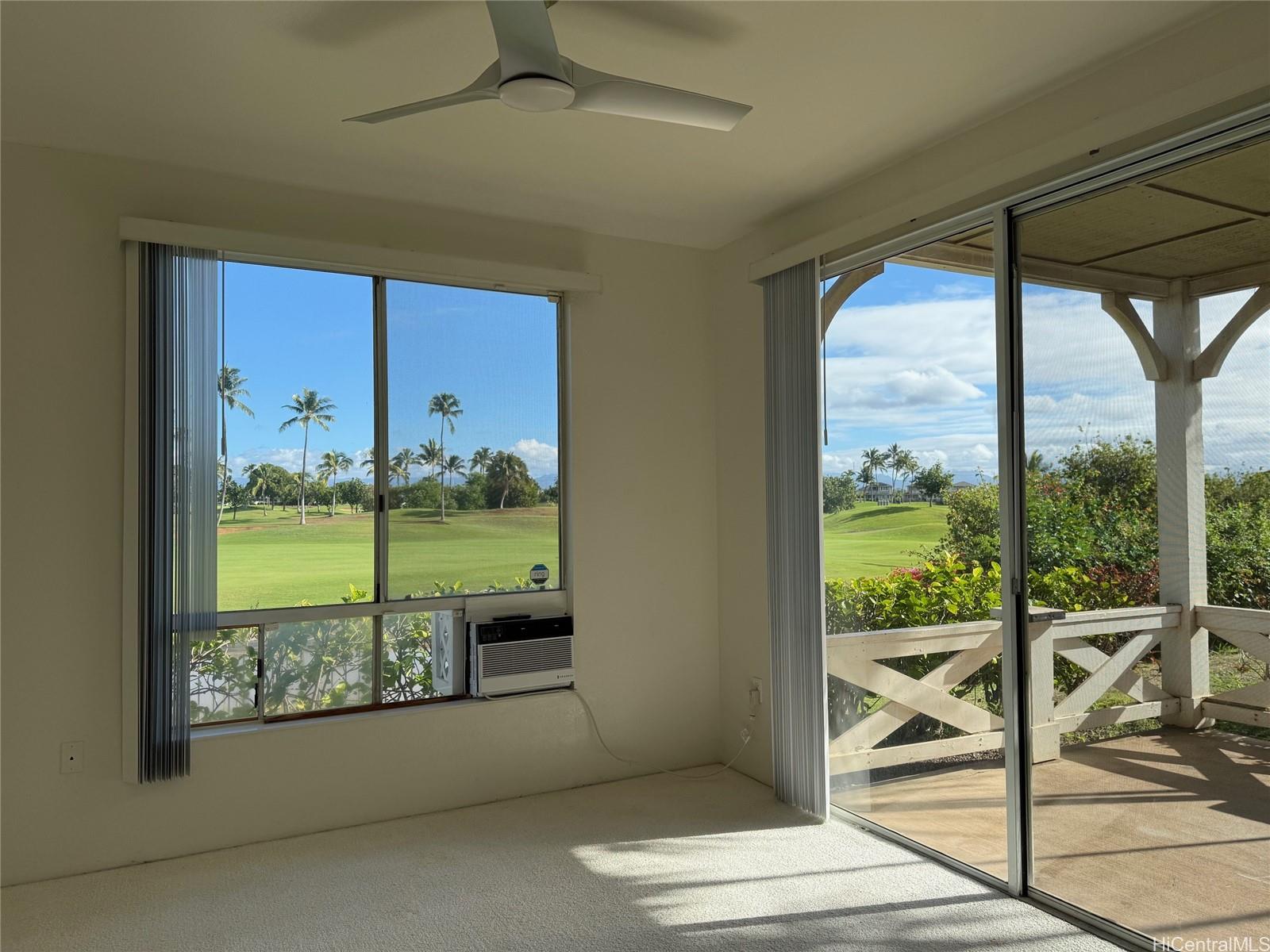 Primary Bedroom with Kapolei Golf Course view and large Lanai