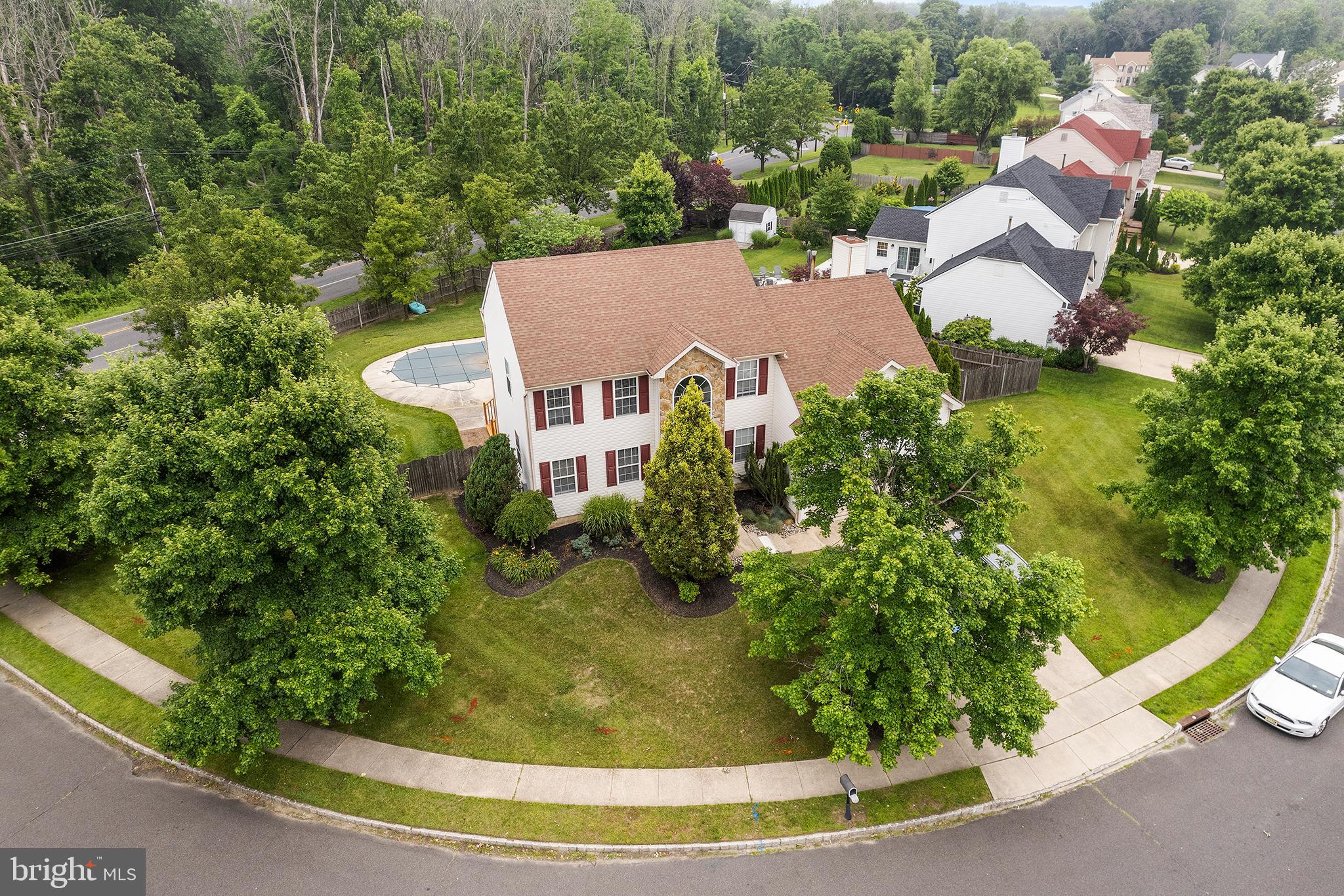 an aerial view of a house