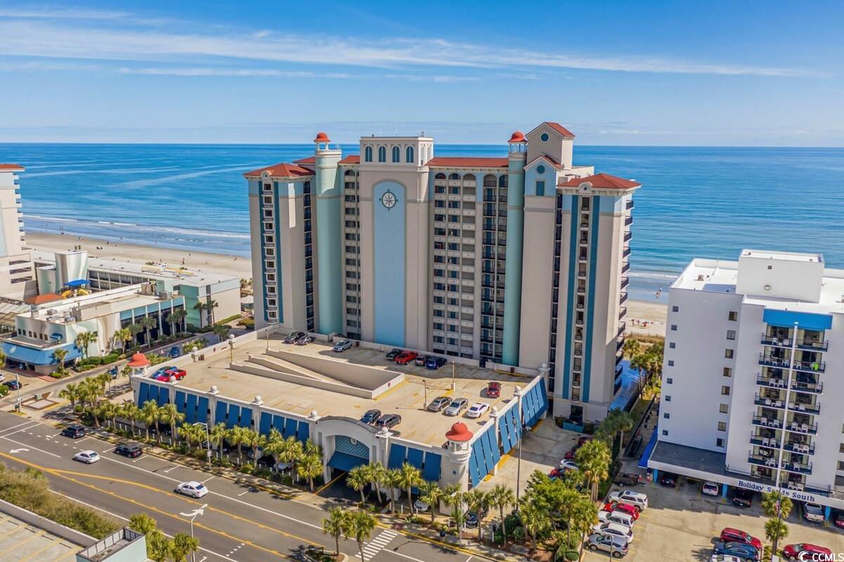 Bird's eye view with a beach view and a water view