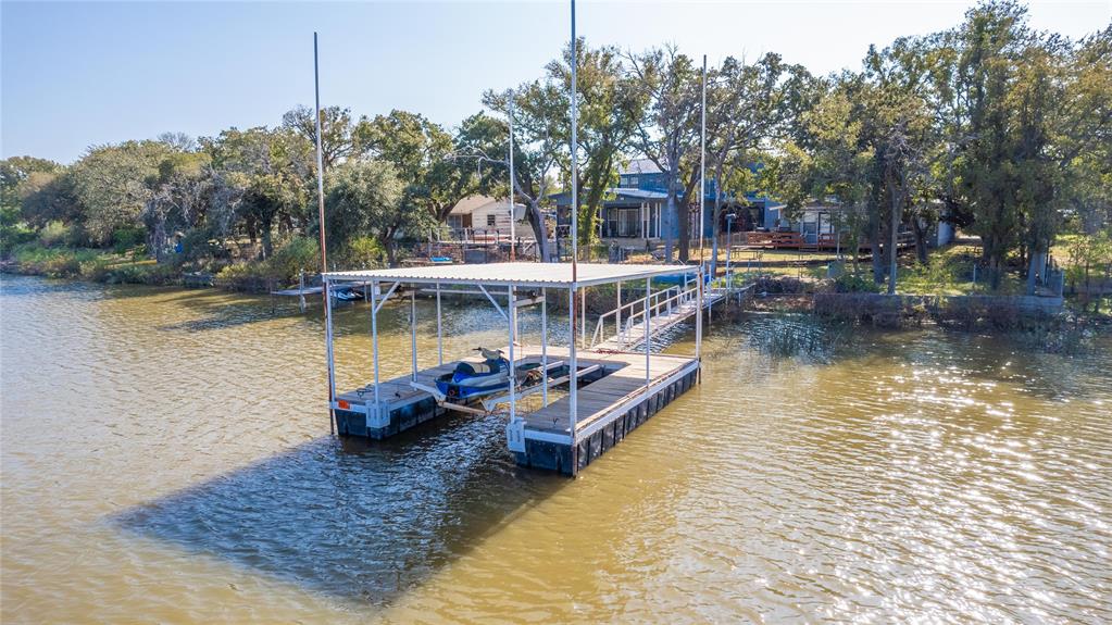 a view of a lake with a house