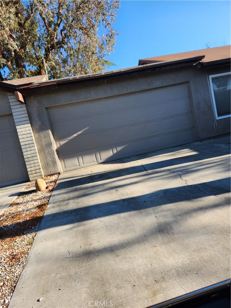 a close view of backyard space