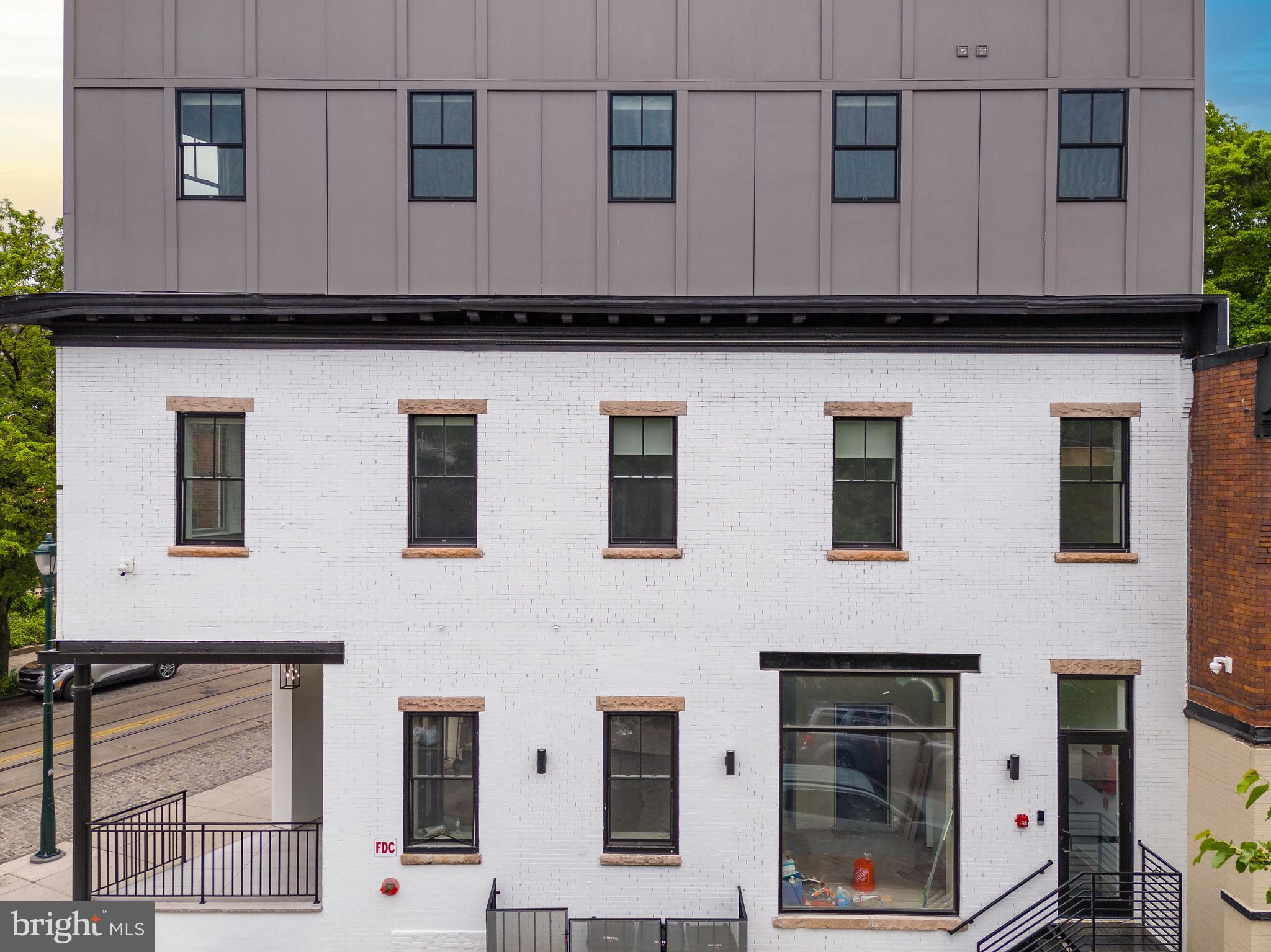 a view of a brick building