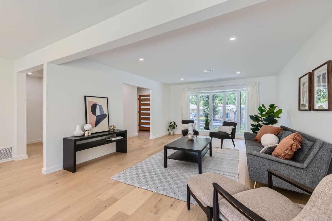 a living room with furniture