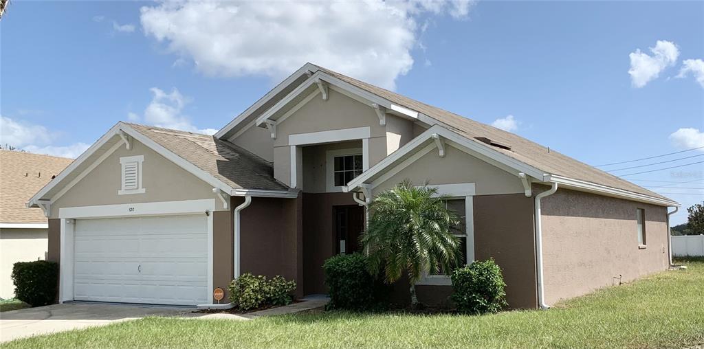 a front view of house with a yard