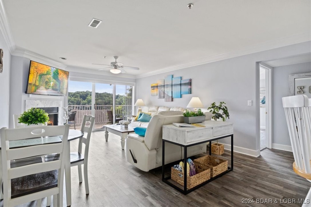 dining area and living room