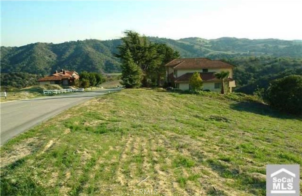 a view of a big yard with an trees