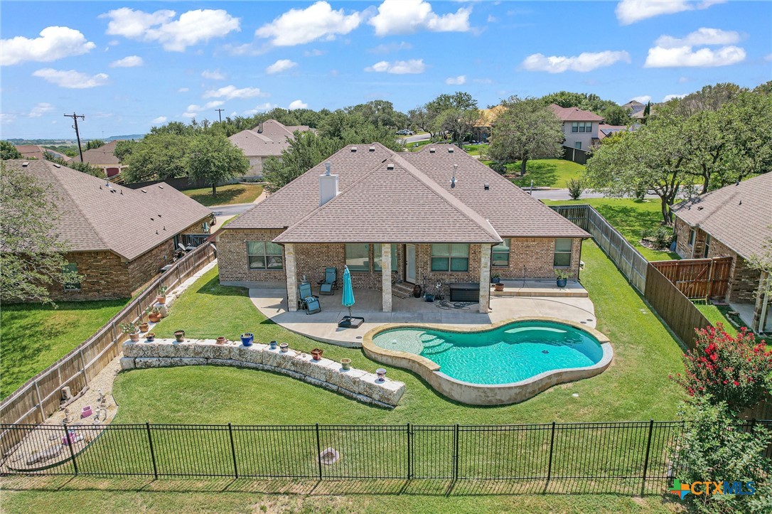 an aerial view of a house