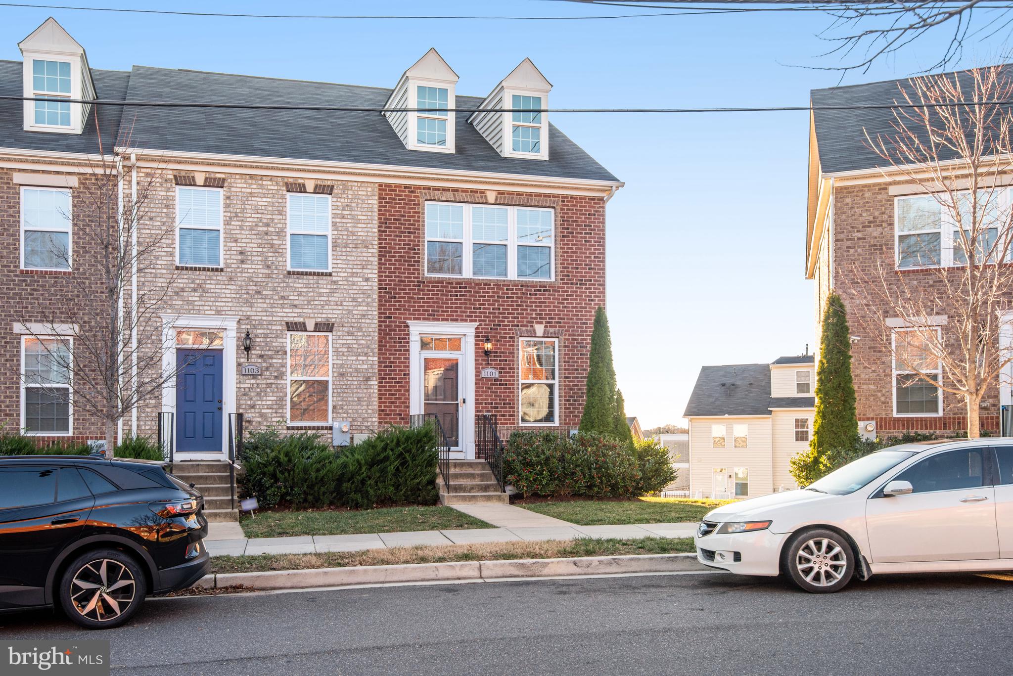 a car parked in front of a house