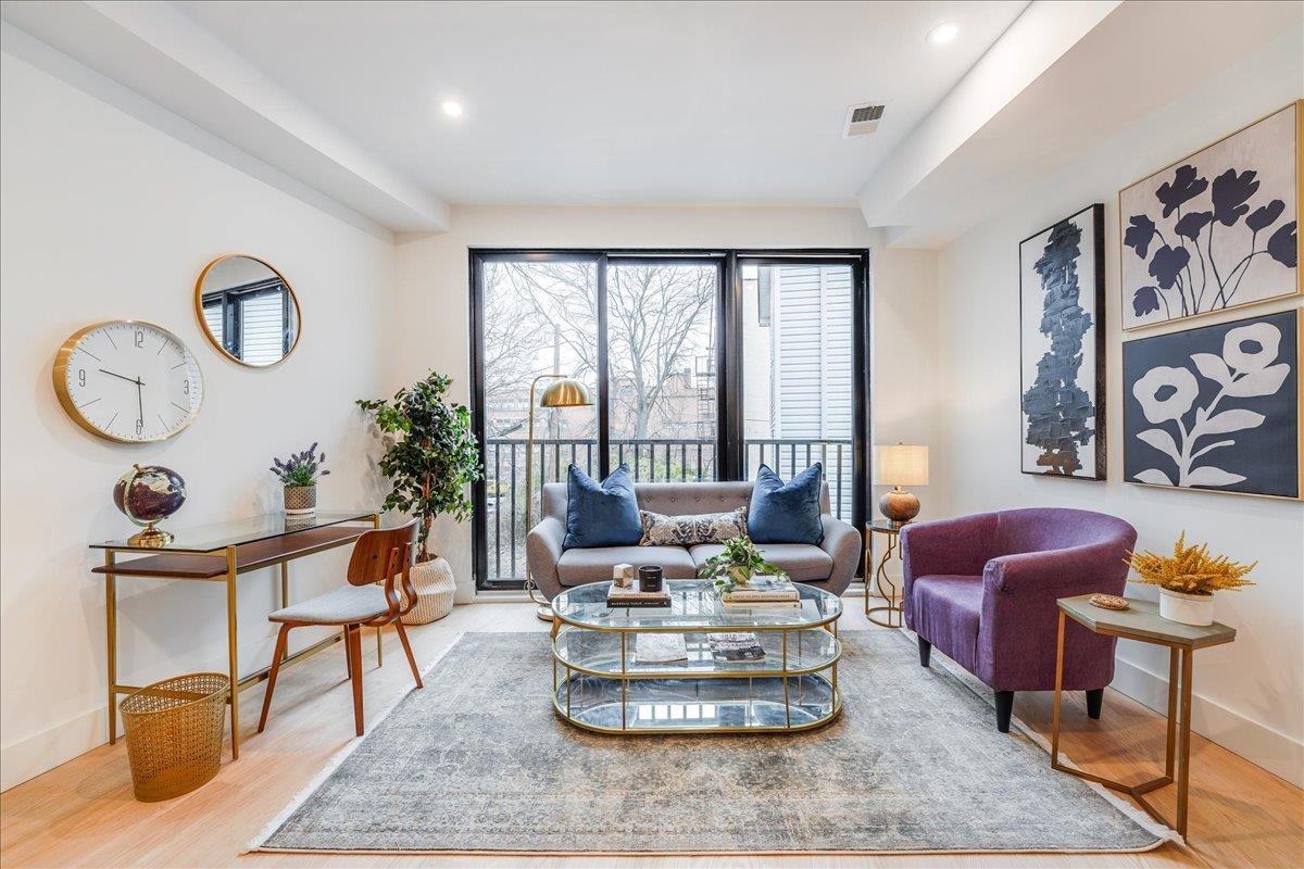 a living room with furniture