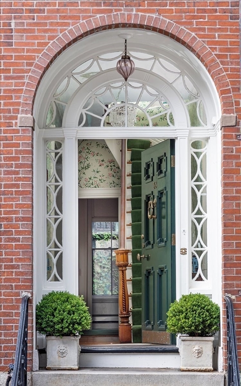 a front view of a building with a shower