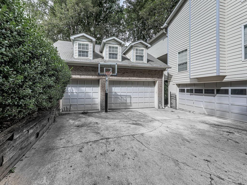 a front view of a house with a garage