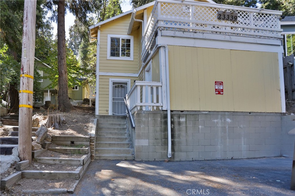 a view of a house with a door