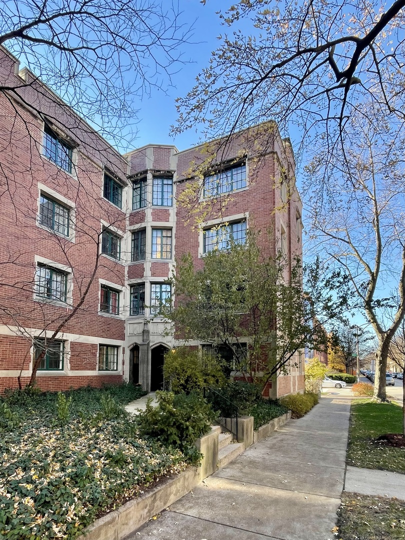 a front view of a building