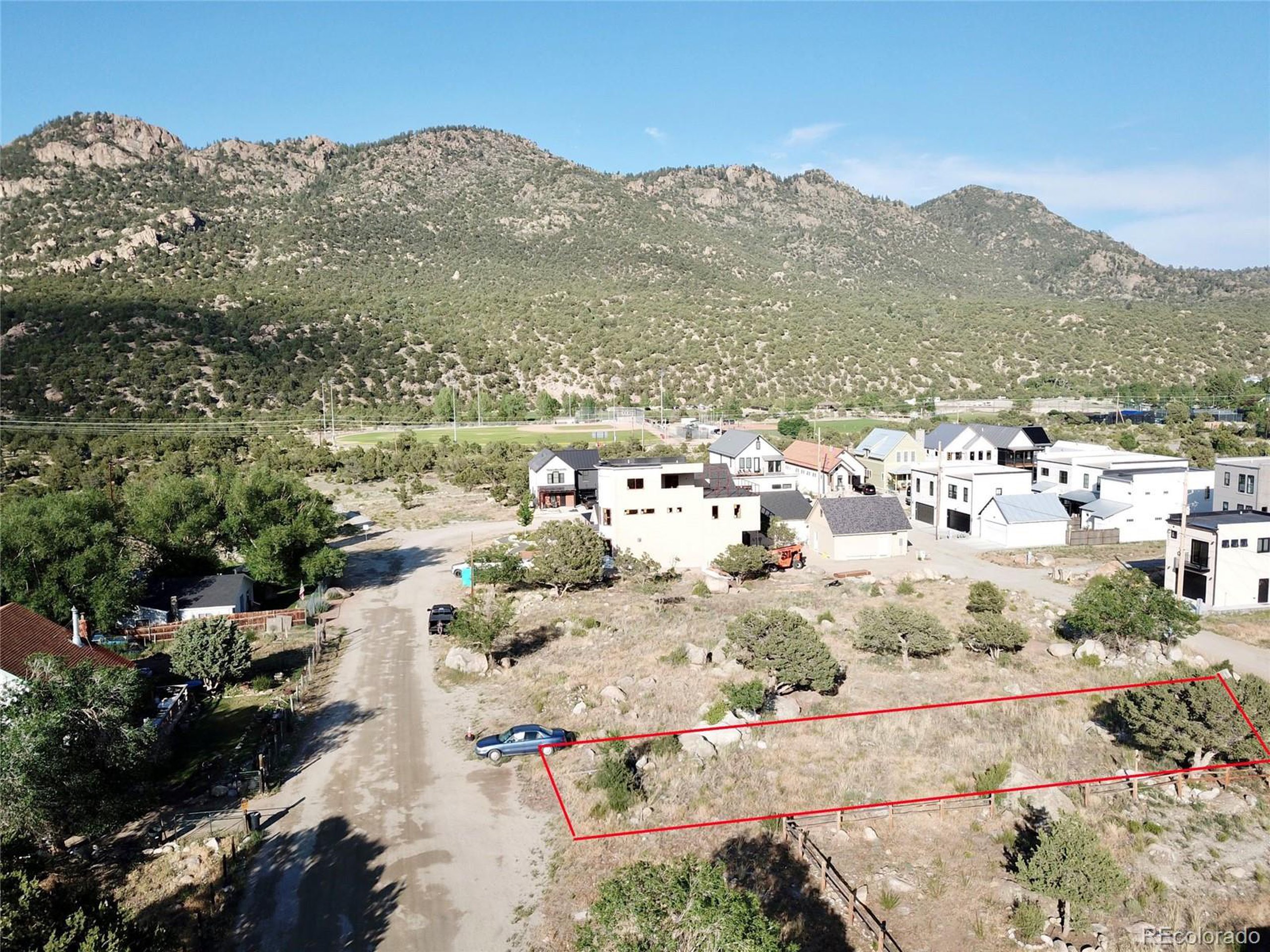 a view of city and mountain