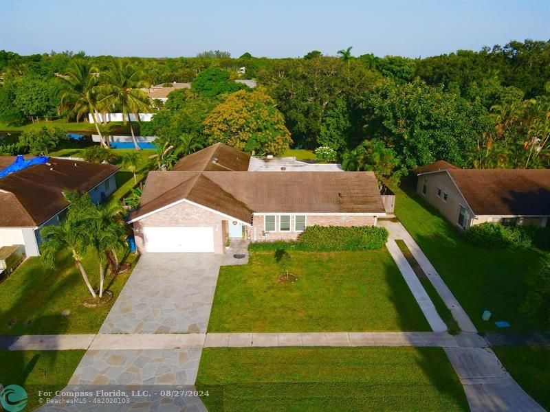 an aerial view of a house