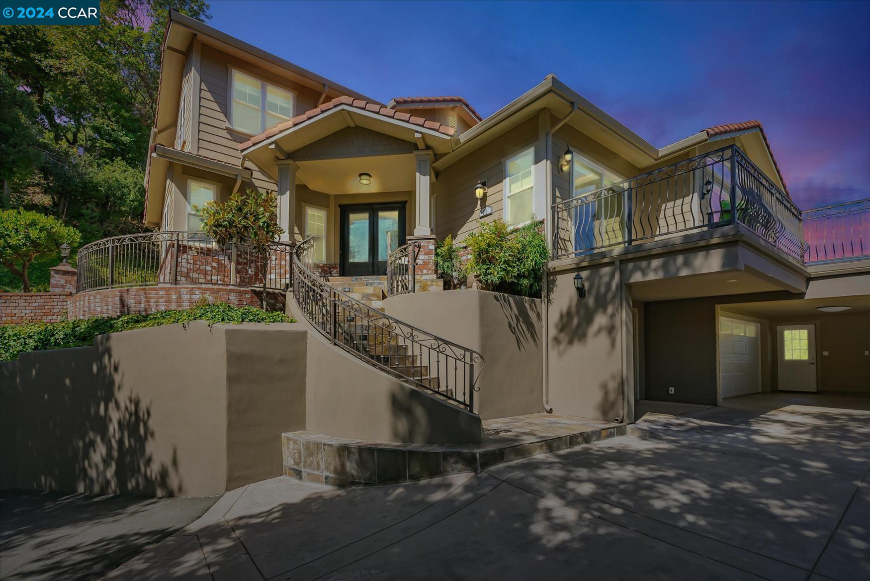 a front view of a house with balcony