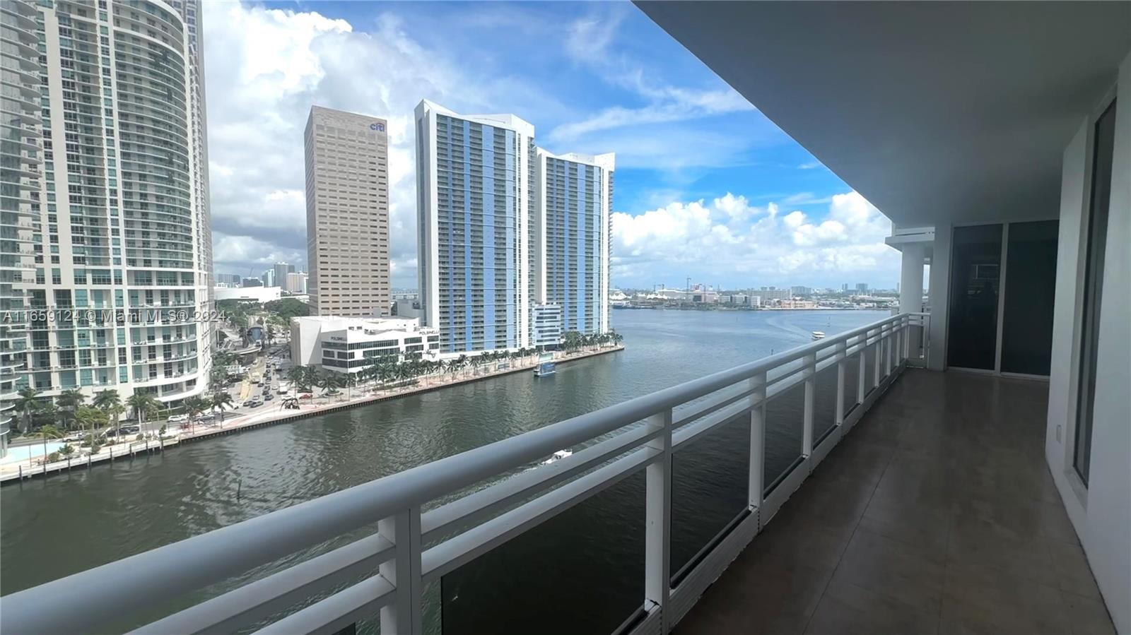 a view of a city from a balcony