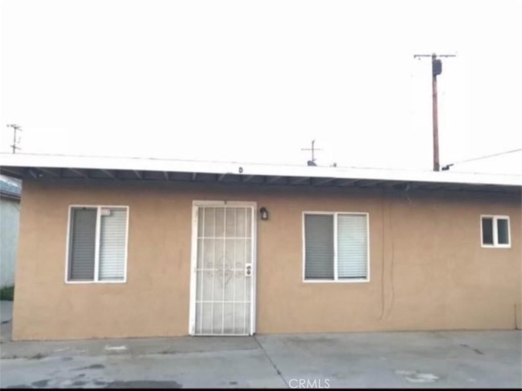 a close view of a house with garage