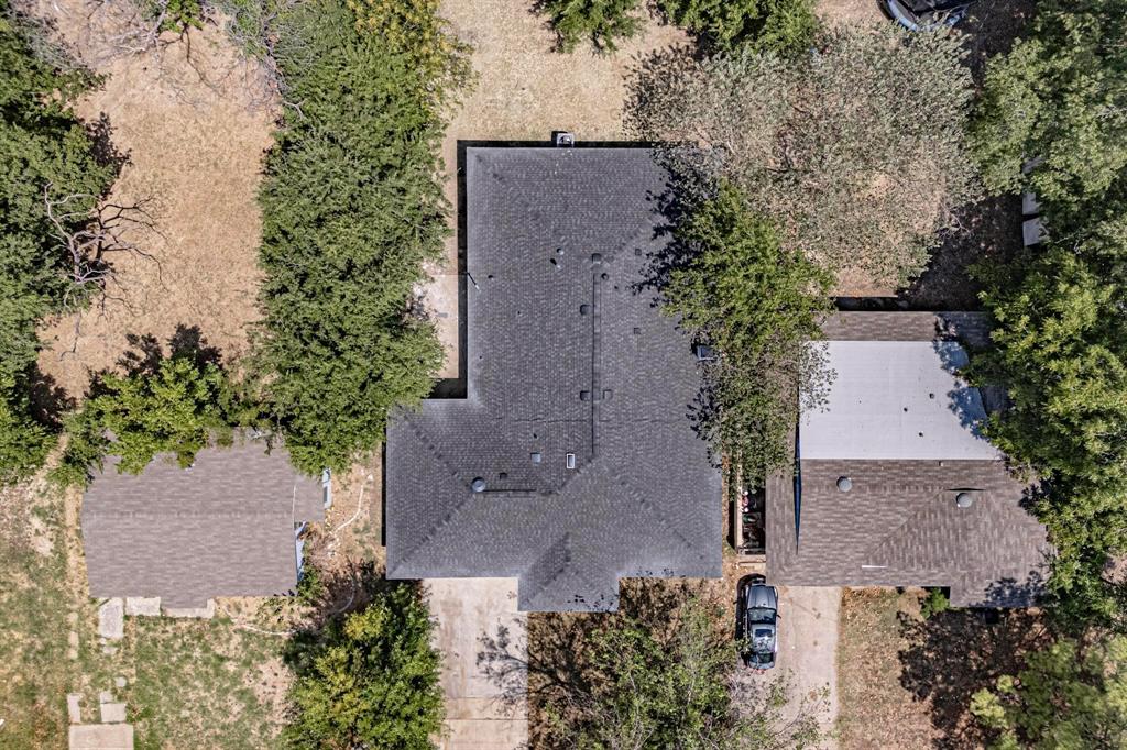 an aerial view of a house