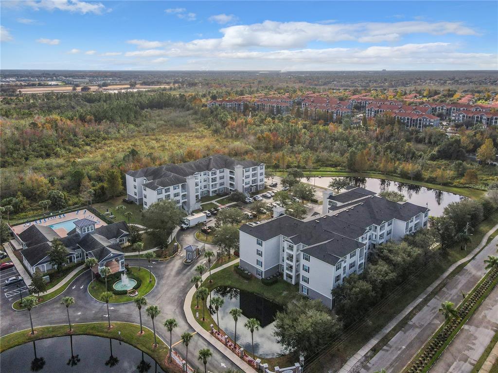 an aerial view of multiple house