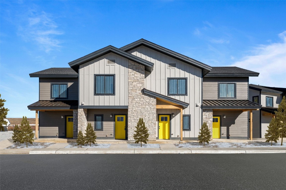 View of modern farmhouse style home