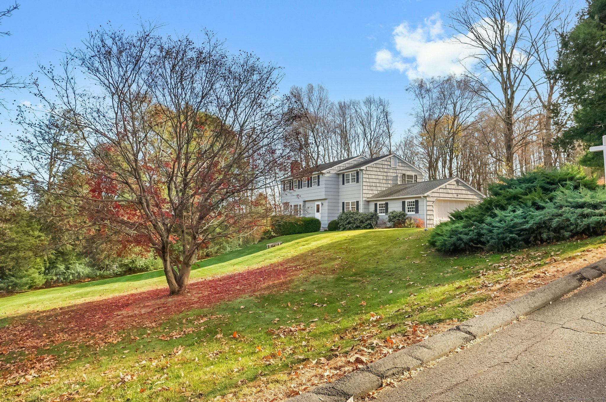 Majestically positioned with beautiful views of the foliage.