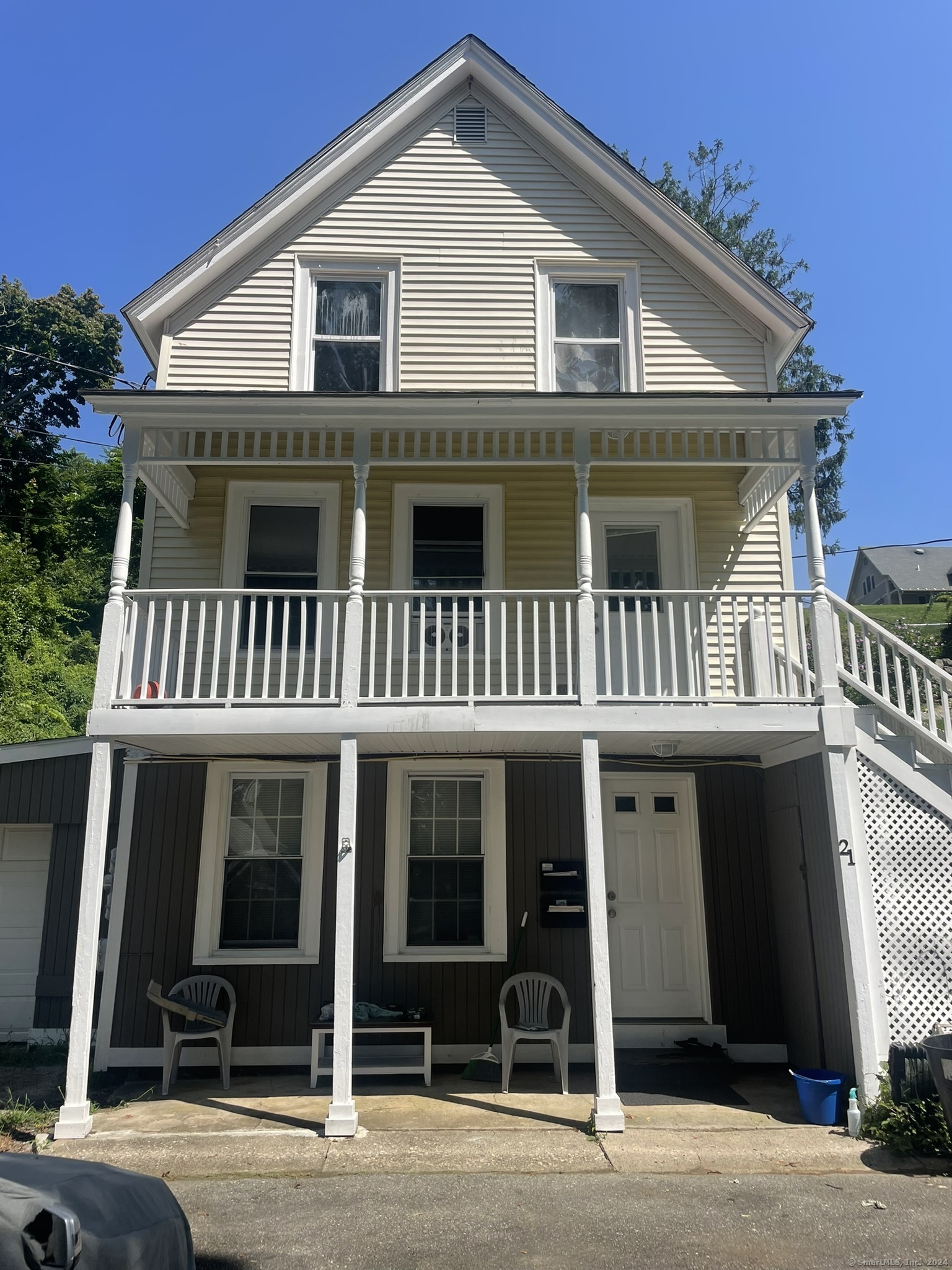 a front view of a house