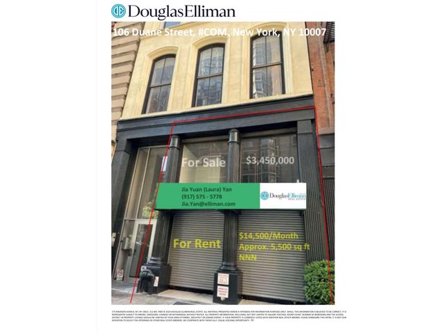 $14,500 | 106 Duane Street, Unit COM | TriBeCa