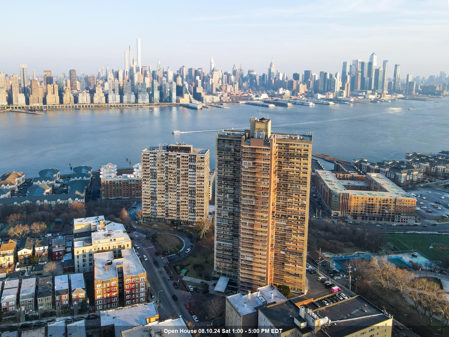 a view of a city with tall buildings