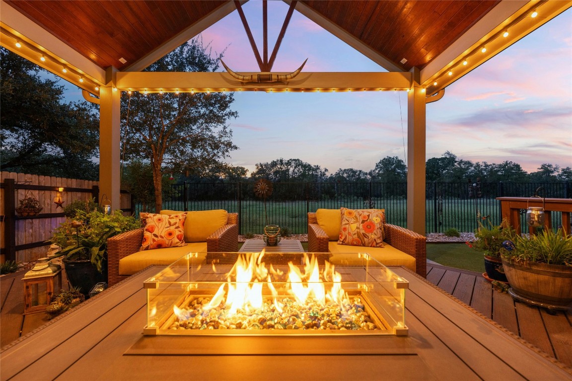 a terrace of water with outdoor seating