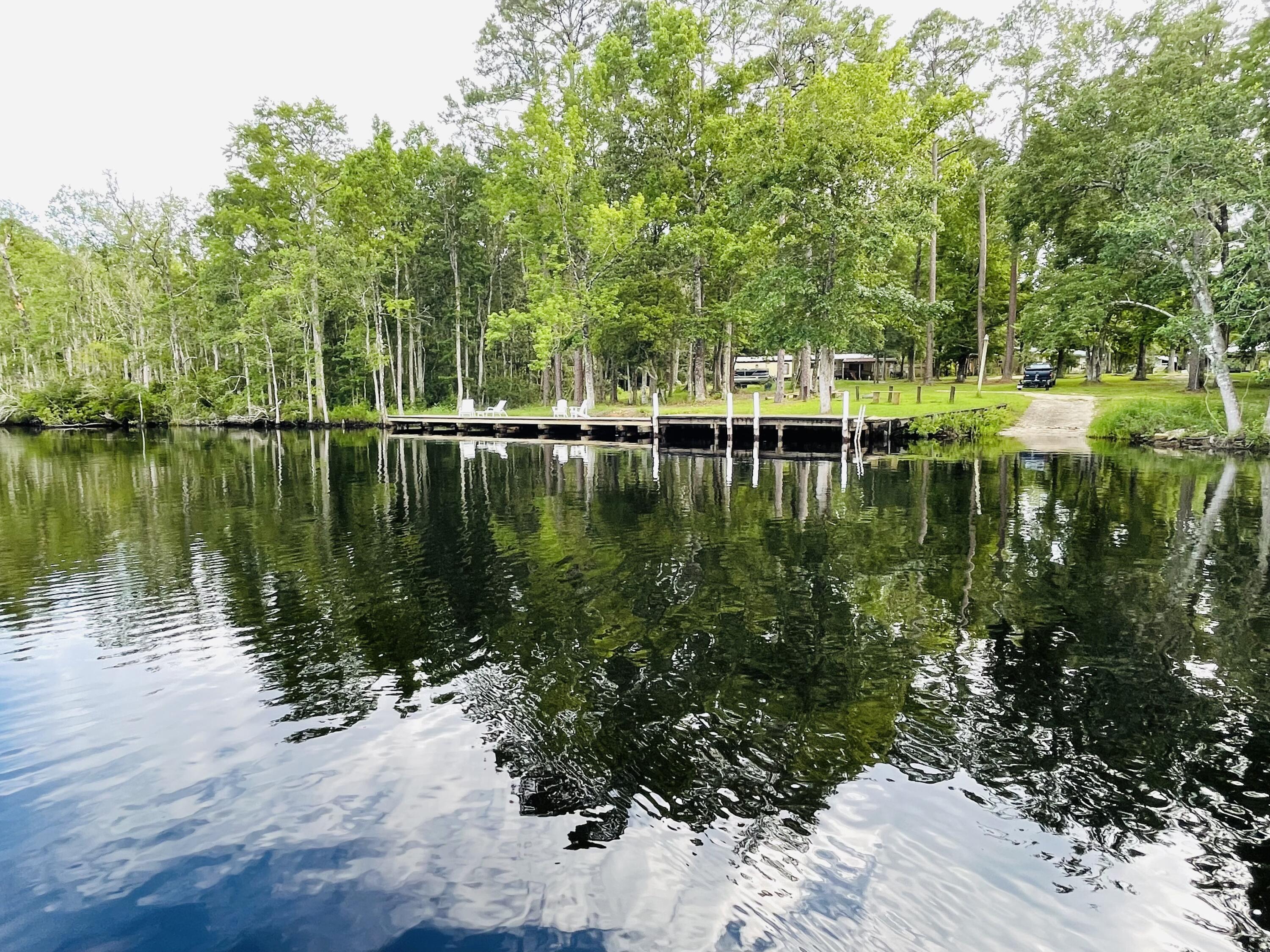 a view of a lake with houses