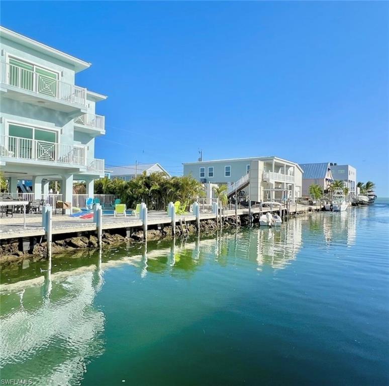 a view of a lake with houses