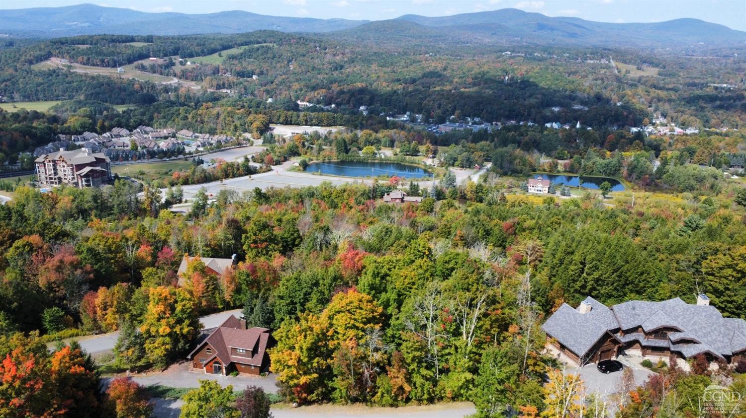 an aerial view of multiple house