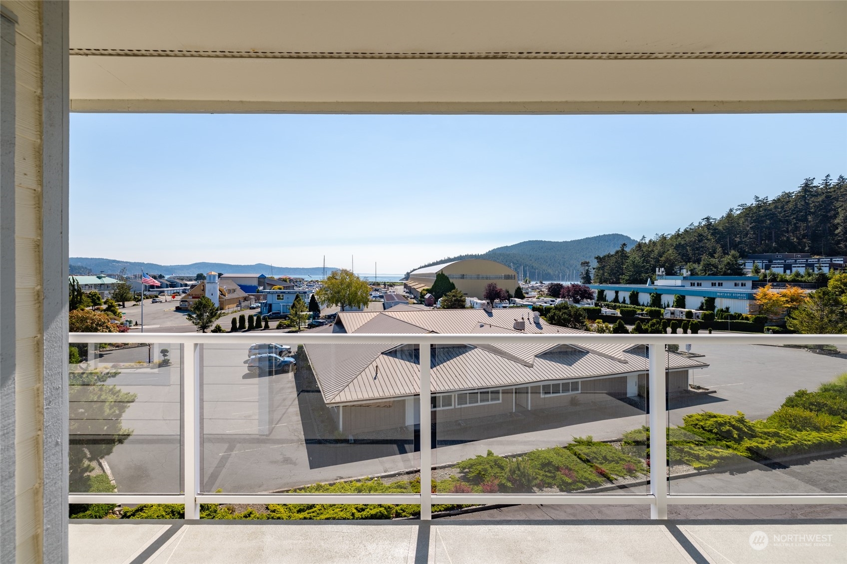 a view of a terrace with chairs