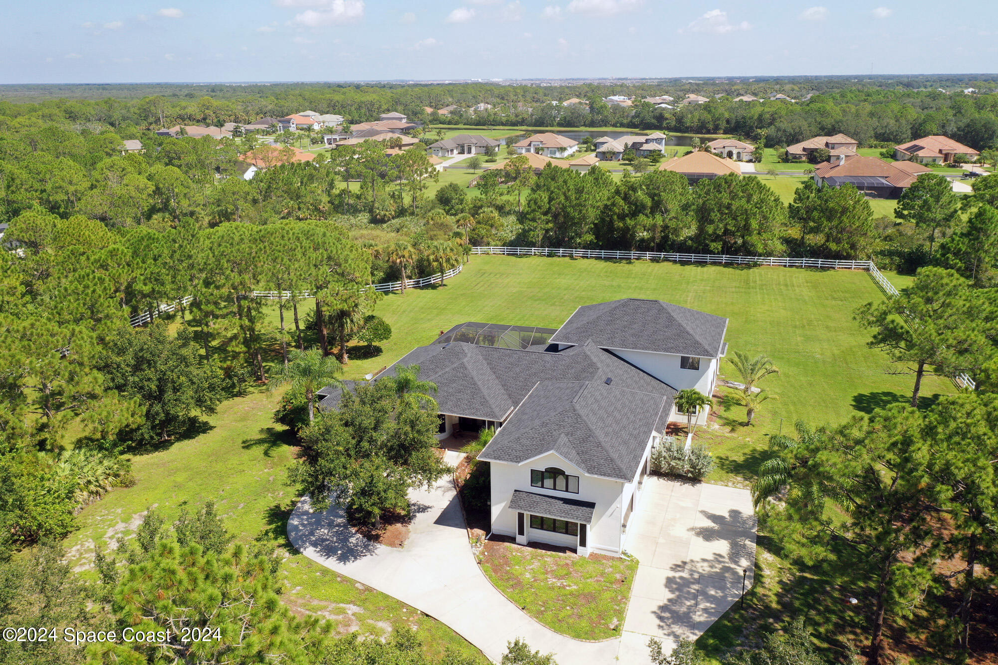 an aerial view of multiple house