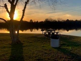 a view of a lake with a outdoor space