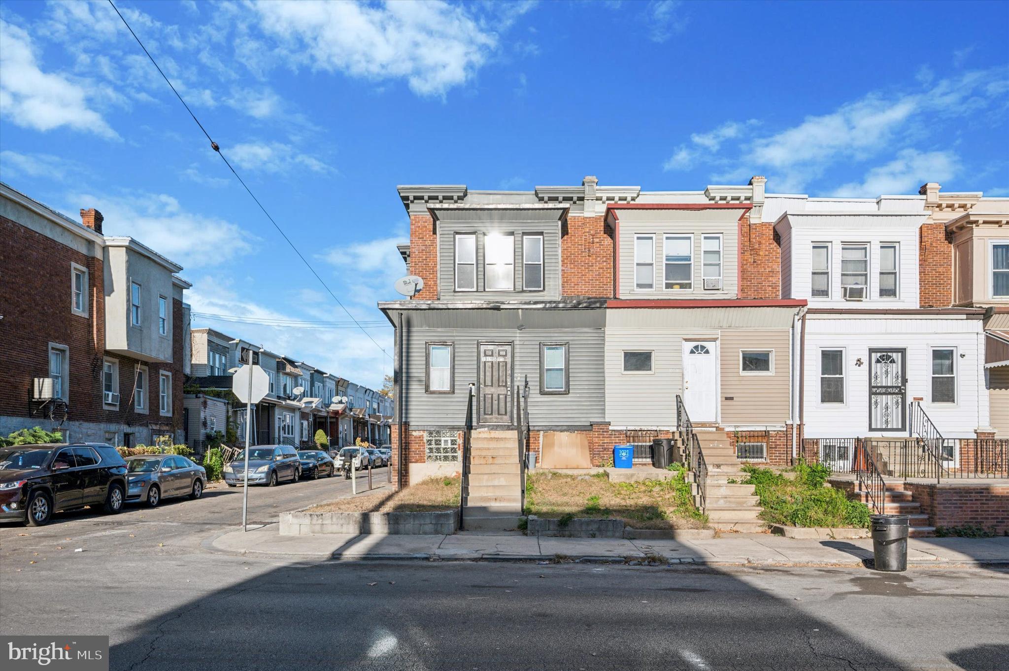 a view of a building with a street