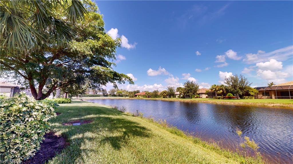 a view of a lake with outdoor space