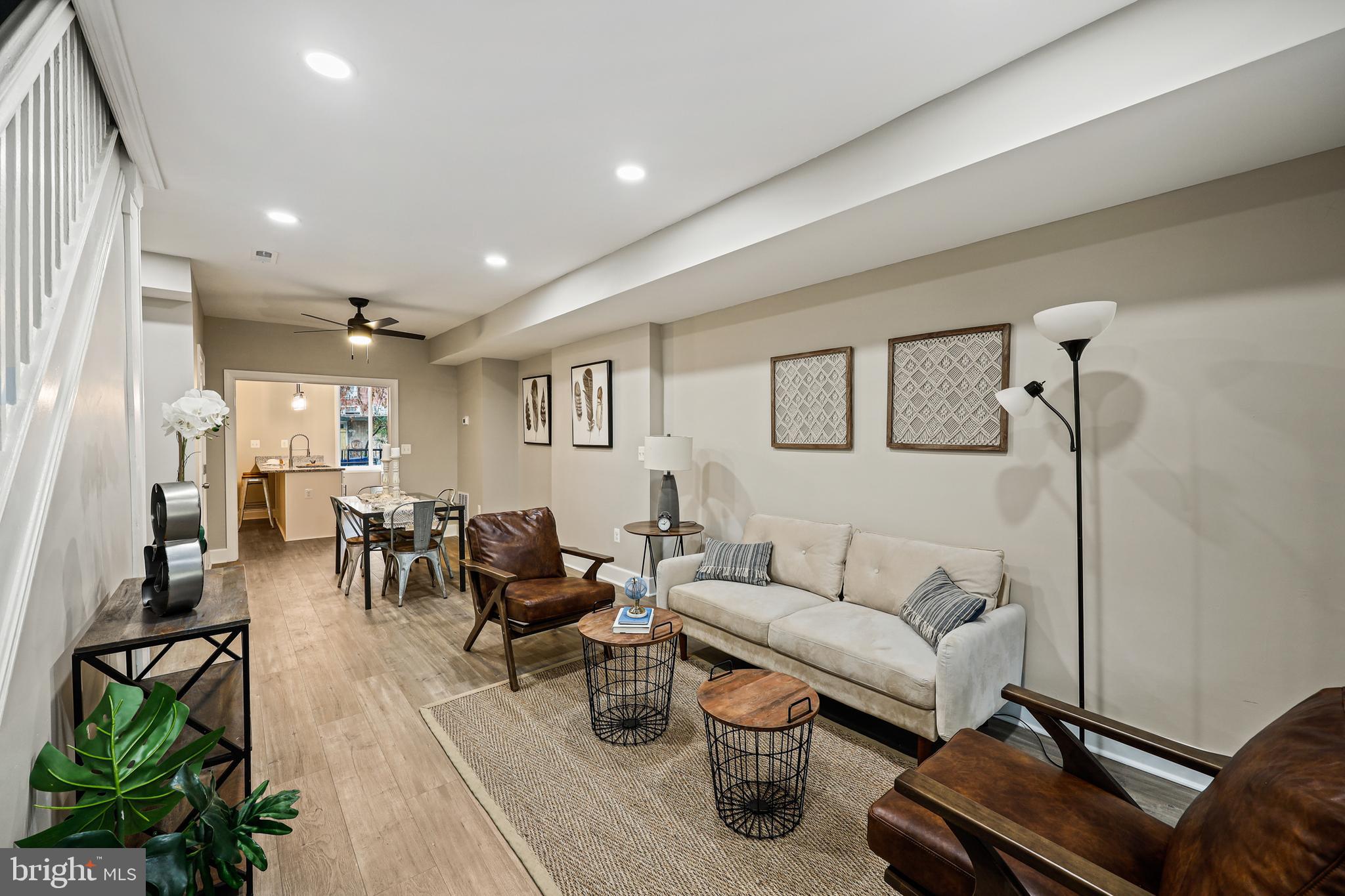 a living room with furniture