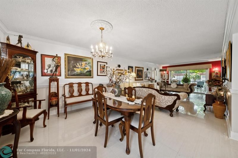 a view of a livingroom and dining room