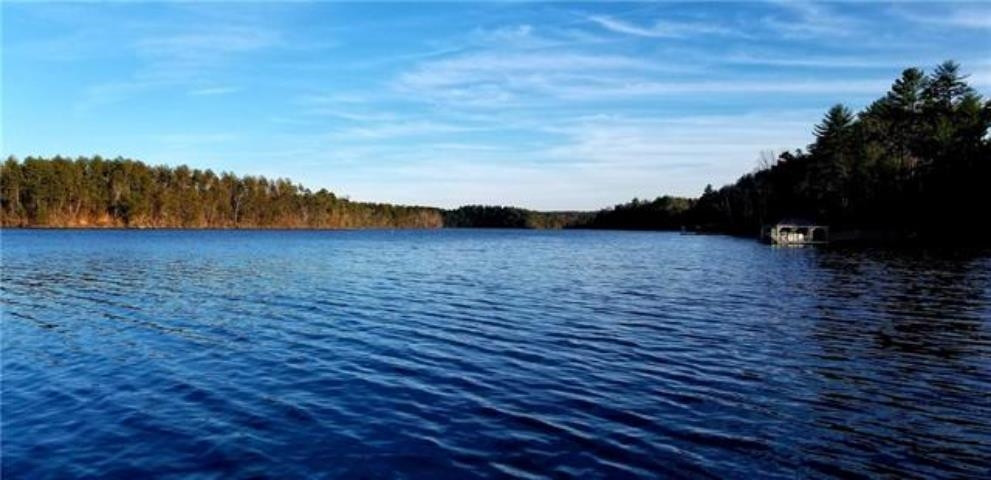 a view of lake and mountain