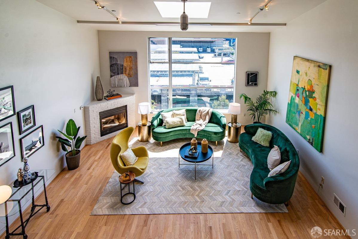 a living room filled with furniture