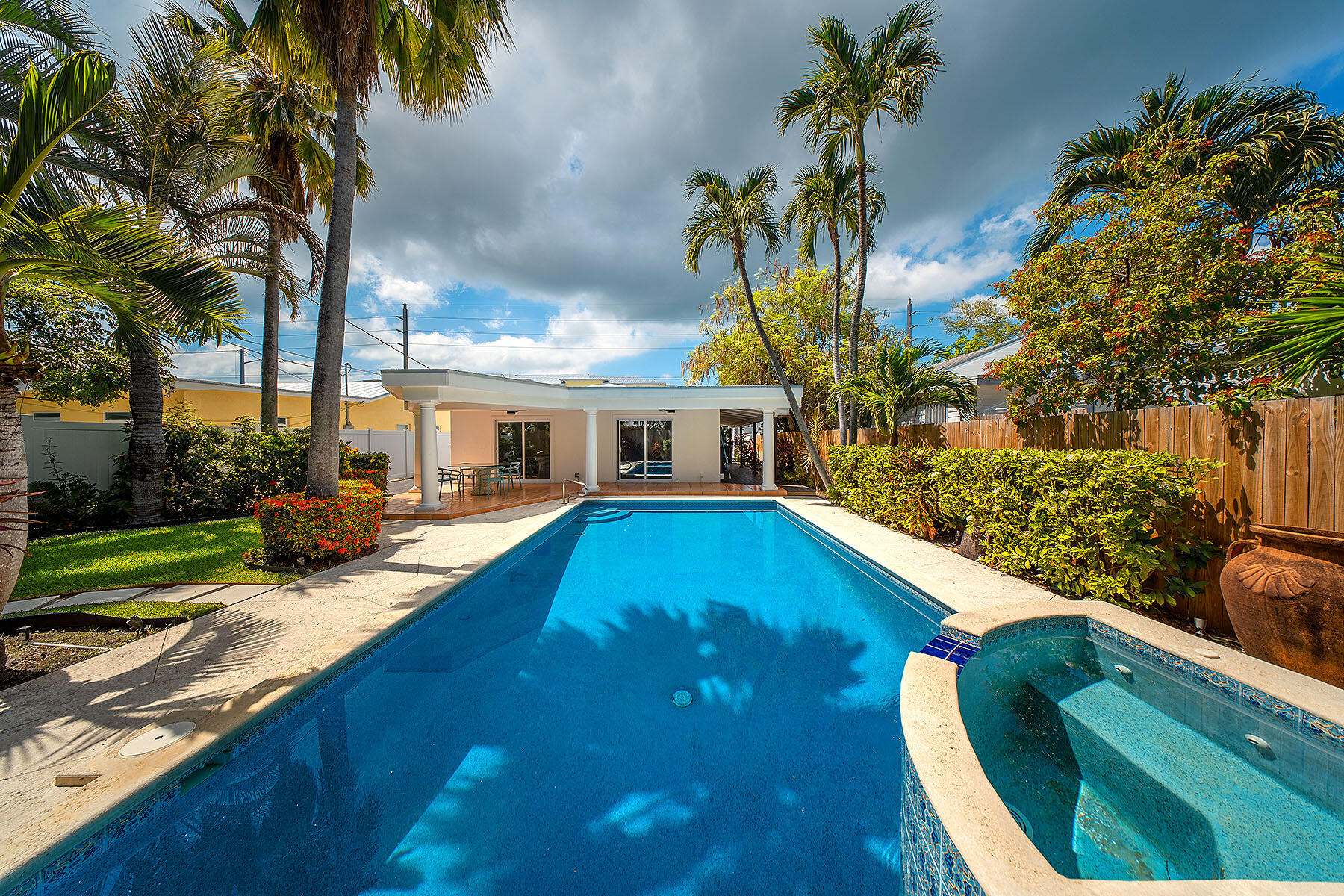 a view of a house with a swimming pool