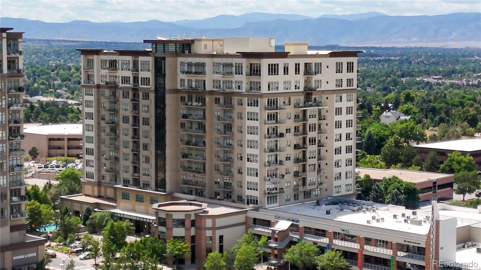 a view of a building with a garden