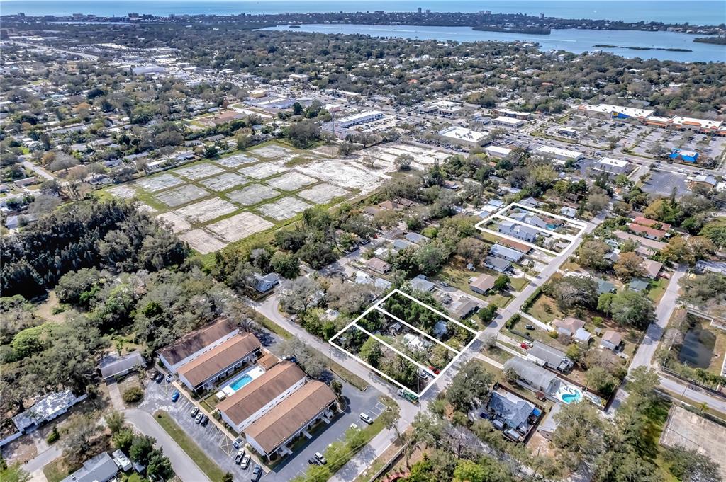 an aerial view of a city