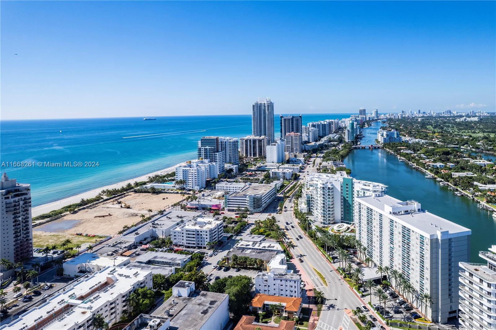 a view of city and ocean