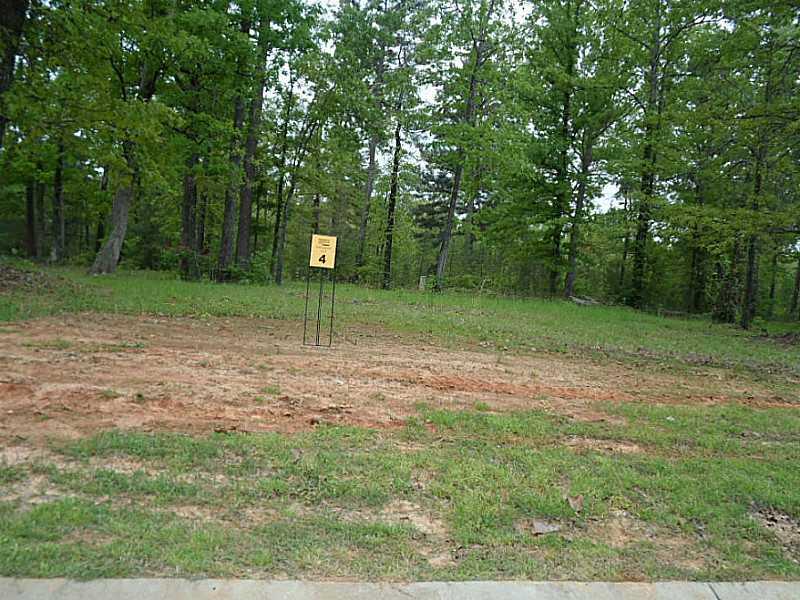 a view of a backyard with large trees