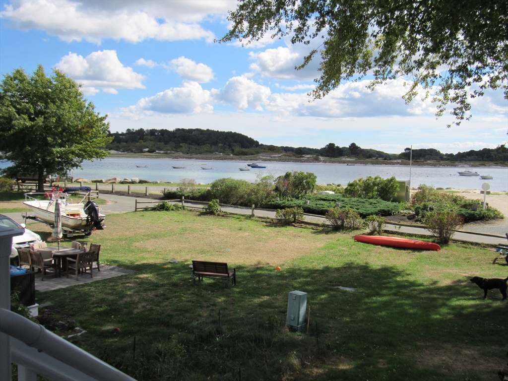 a view of a lake with houses