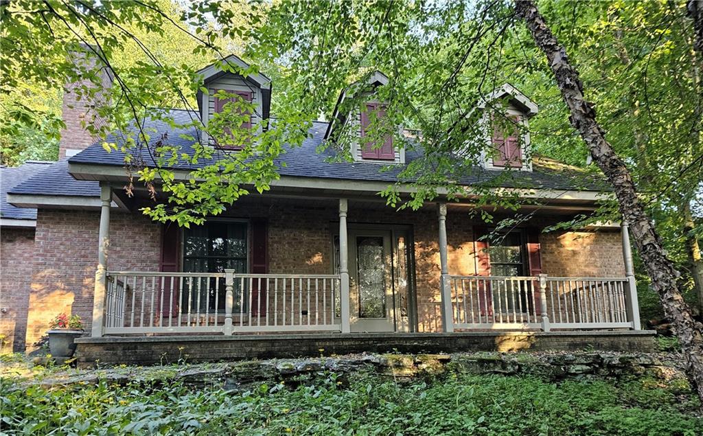 front view of a house with a porch