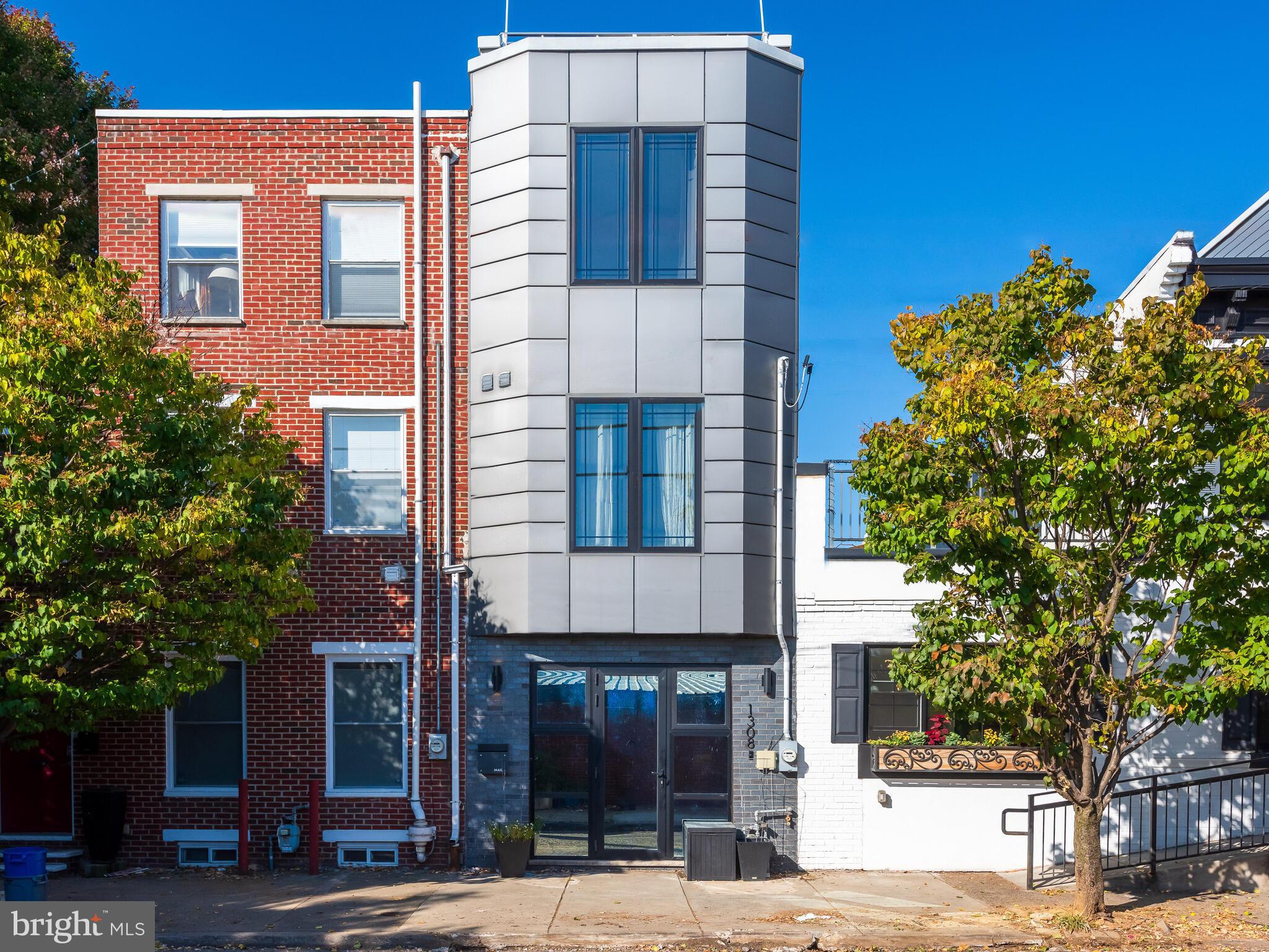 a front view of a multi story building